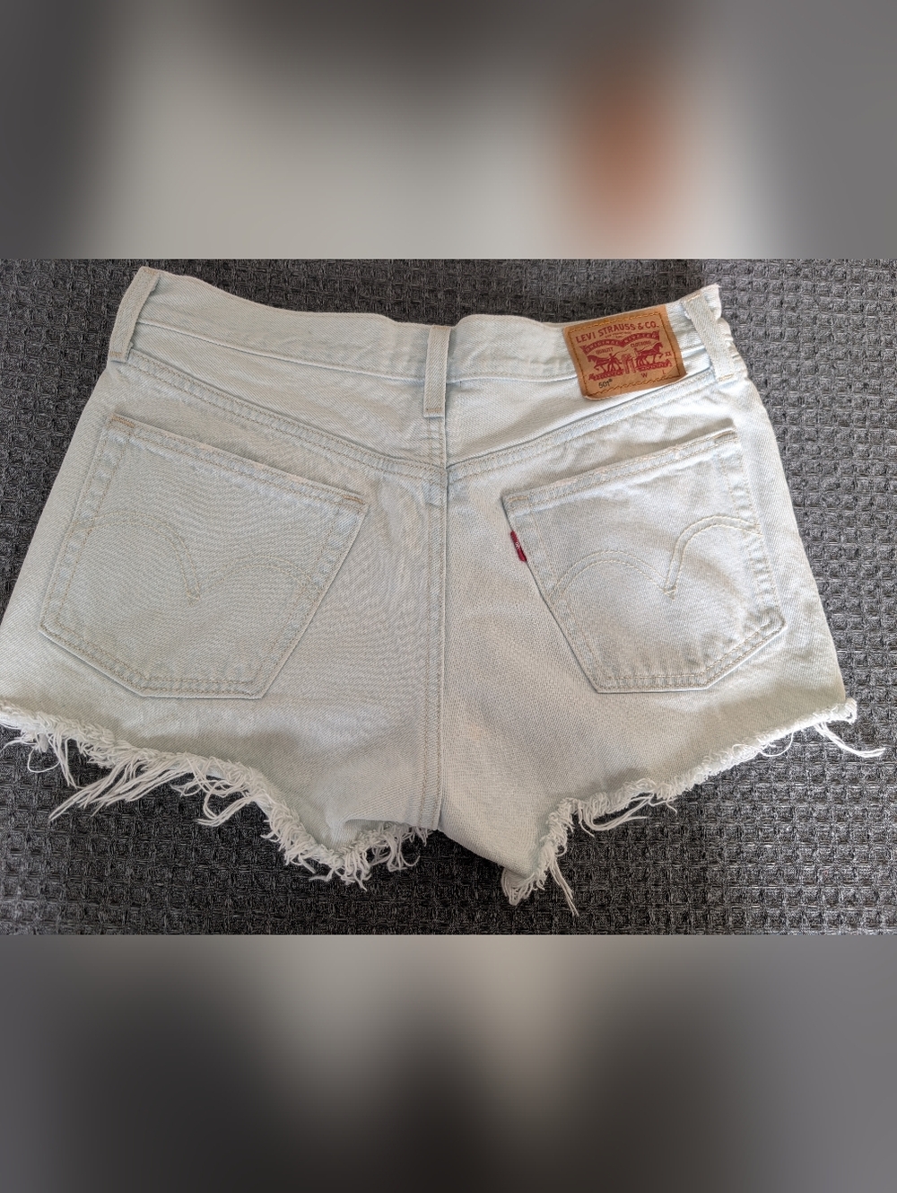 Levi's Women's Light Wash Frayed Denim Shorts